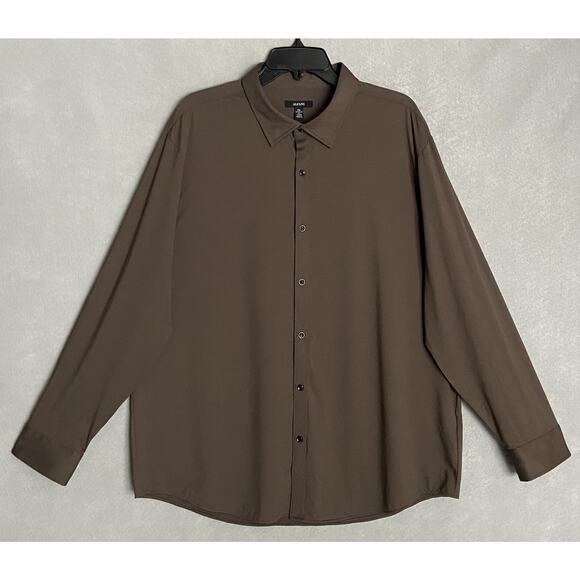 NWT Alfani Brown Dress Shirt Men’s XXL - Picture 2 of 10